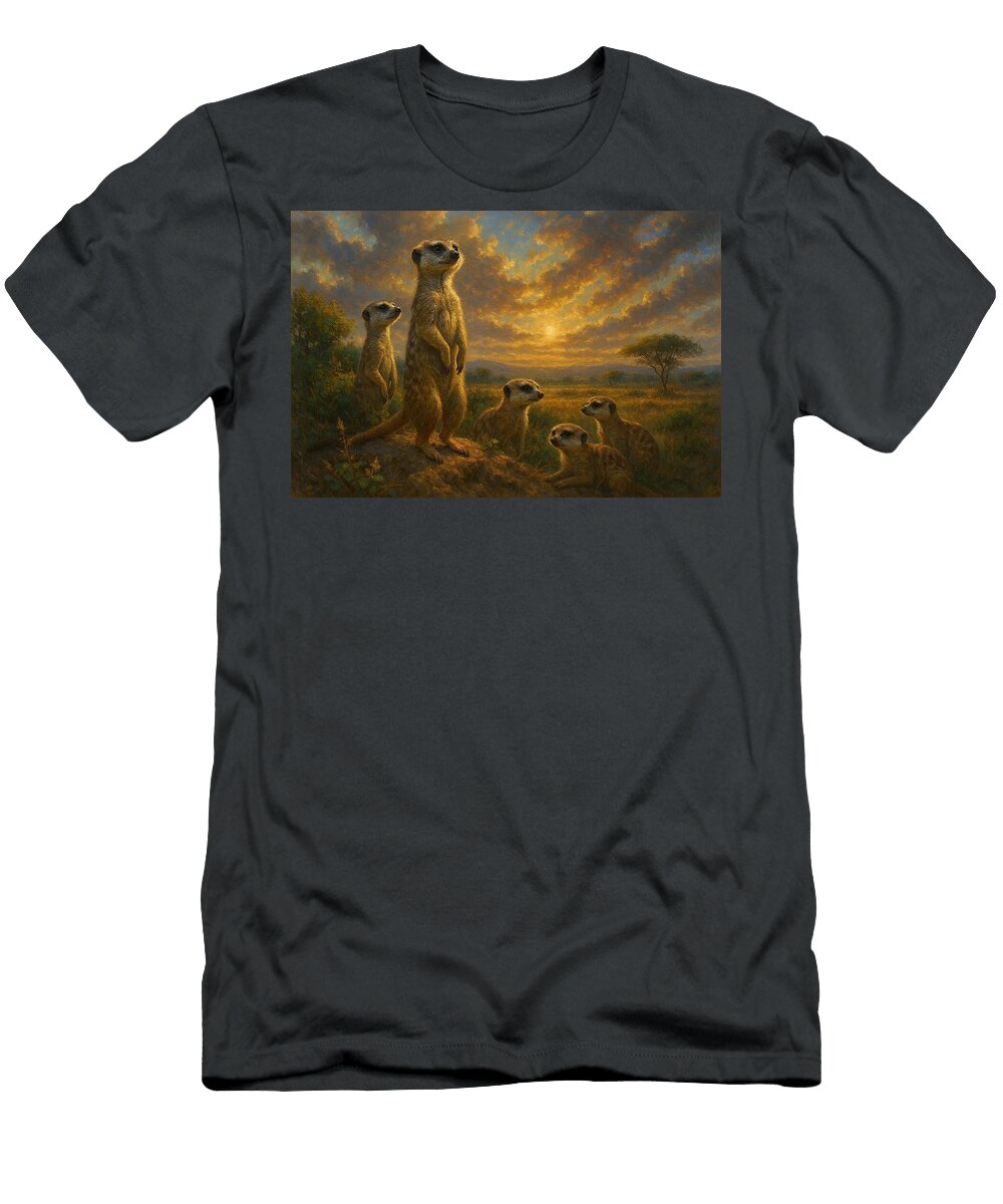 1 Meerkats At Sunset James Spears T-Shirt