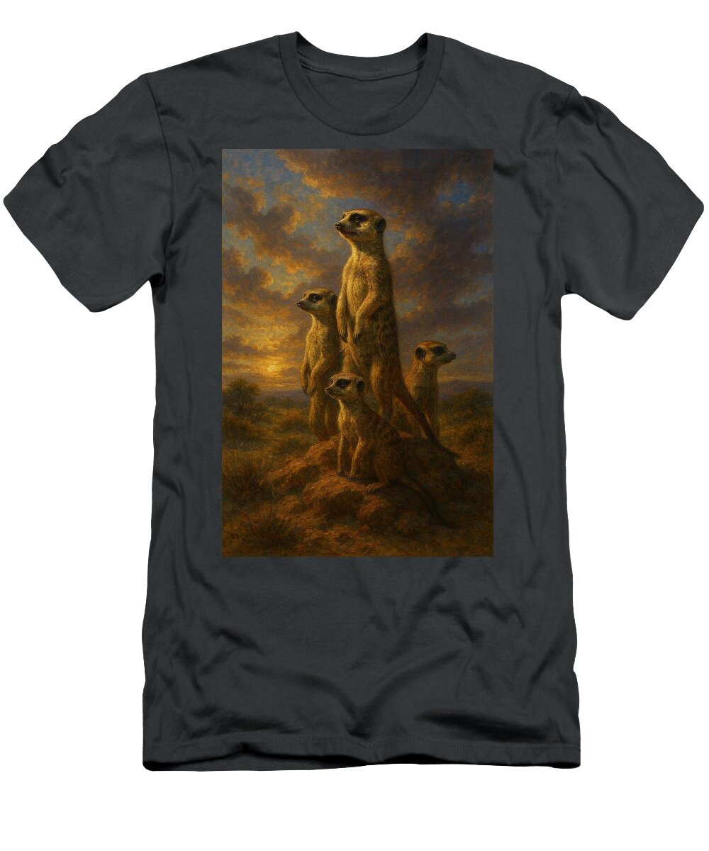 2 Meerkats At Sunset James Spears T-Shirt