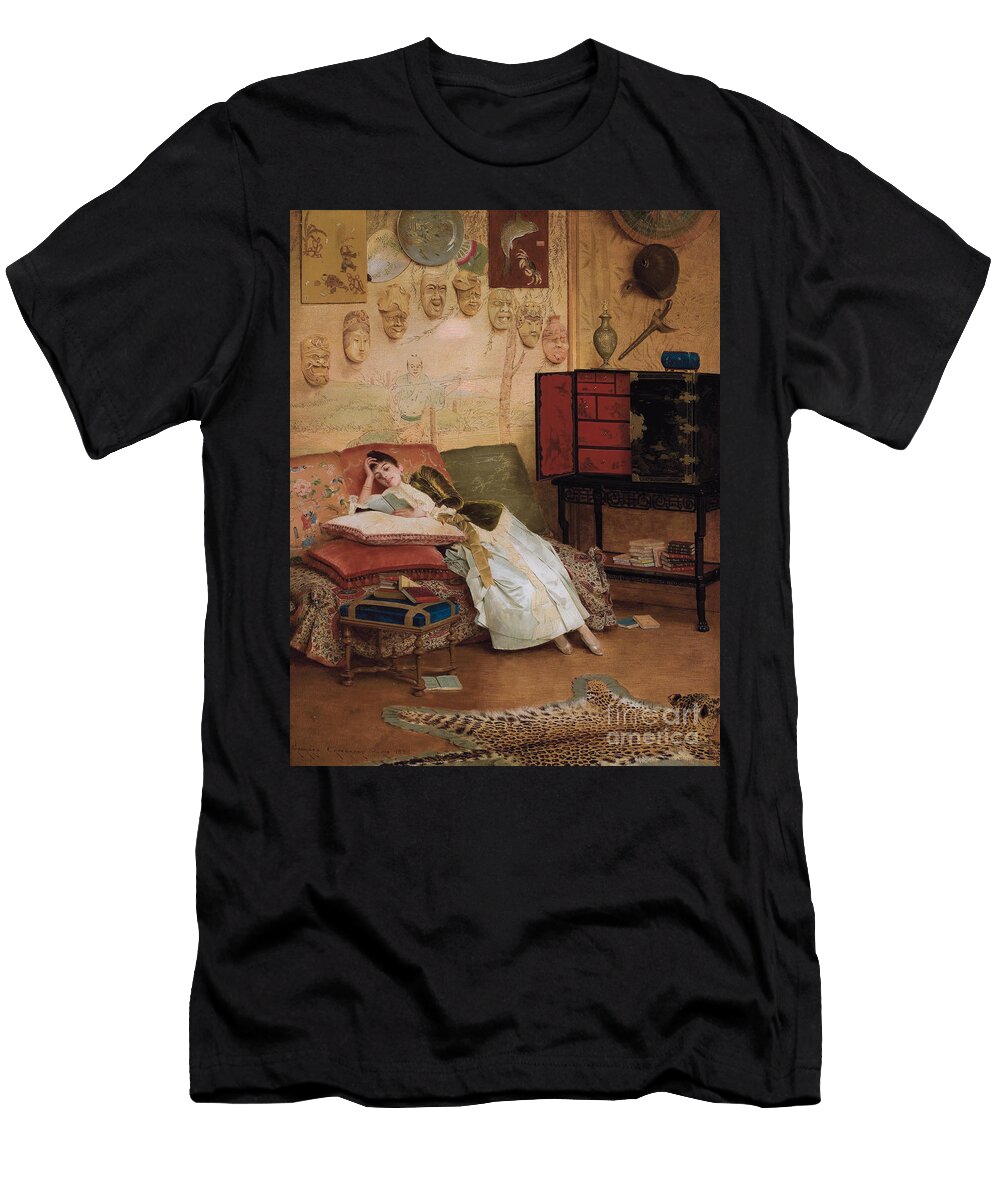 A Quiet Read in a Chinoiserie Interior Georges Croegaert T-Shirt