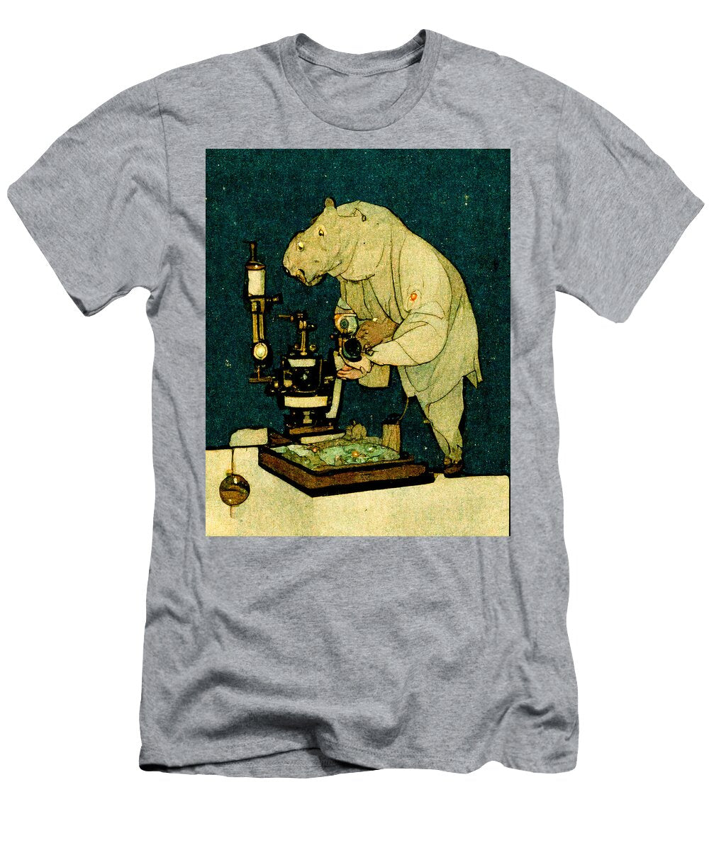 A Scientist Hippopotamus Inspecting a Sample Wi 2f3e6ad5 2d51 448a 8c34 A429bc54e09e By a Celestial Images T-Shirt