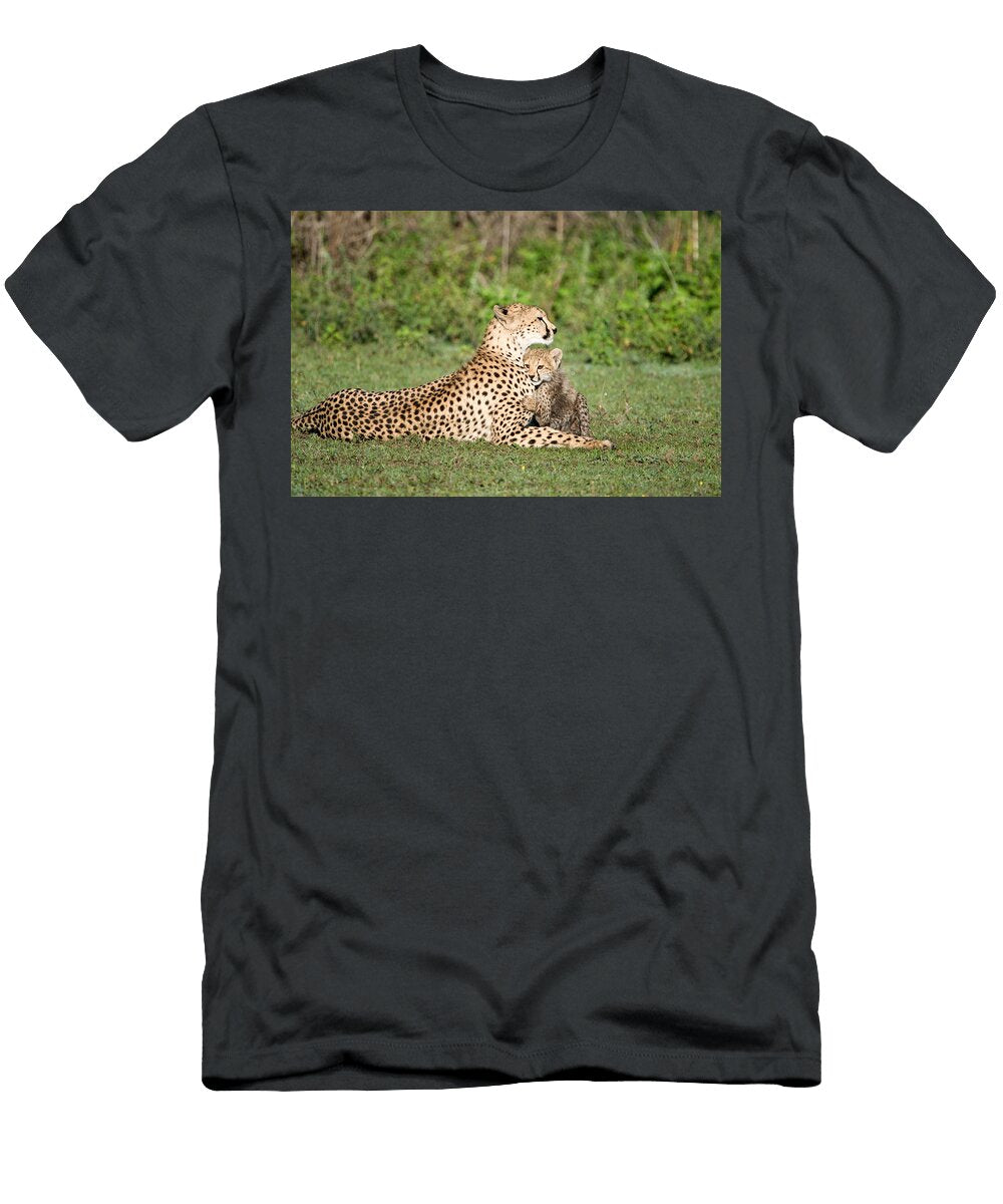 Cheetah Cub Acinonyx Jubatus Playing Panoramic Images T-Shirt