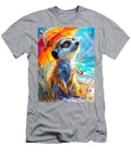 Colorful Animals Beach Animal Meerkat Alert Meerkat Standing Tall a Sentinel Sipper U Rainy Day Scen Elmer Powers T-Shirt