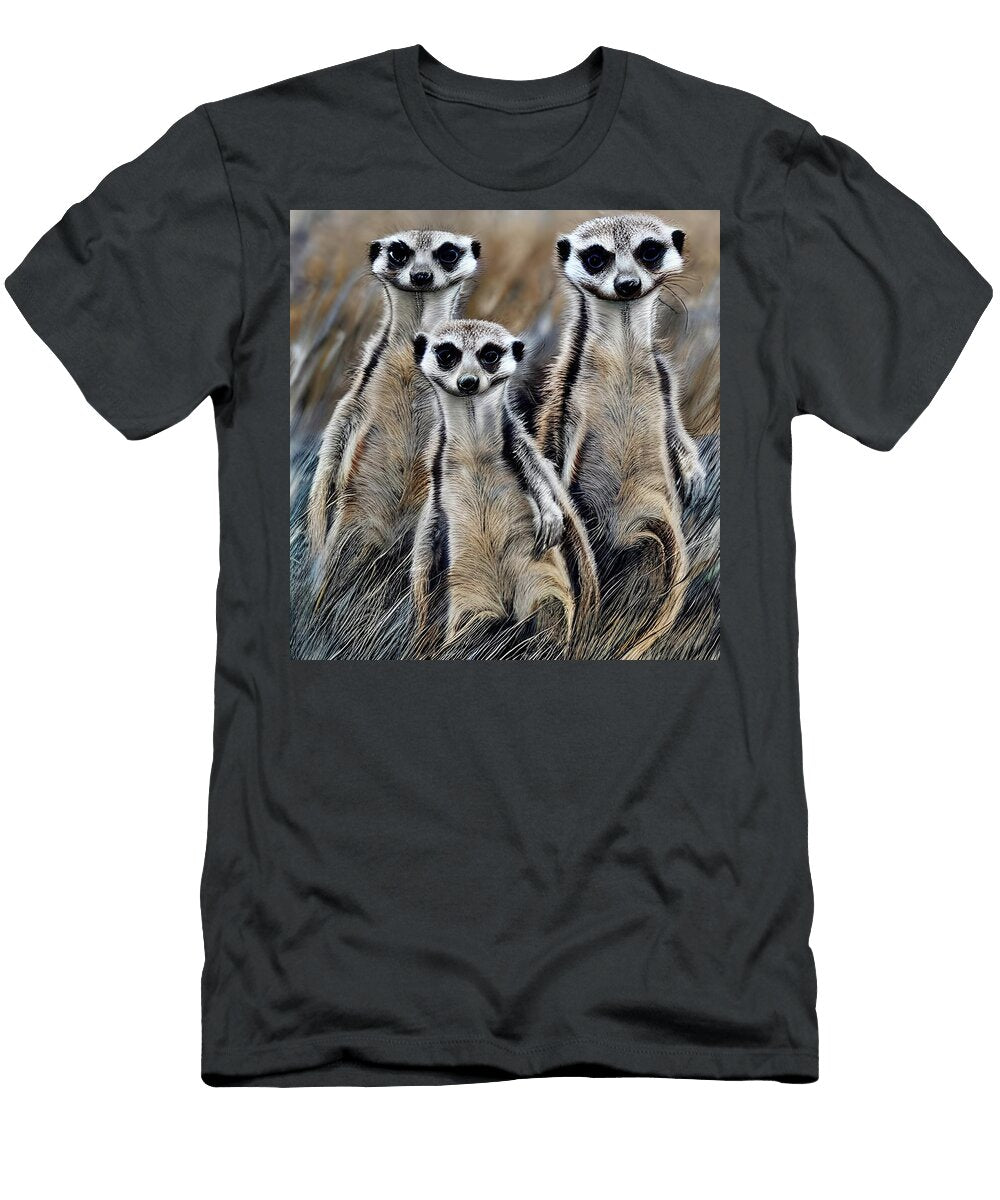 Curious Trio of Meerkats Isabella Zietsman T-Shirt