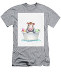 Cute Baby Hippopotamus in Bathub Watercolor Minimalist Jeff Brassard T-Shirt