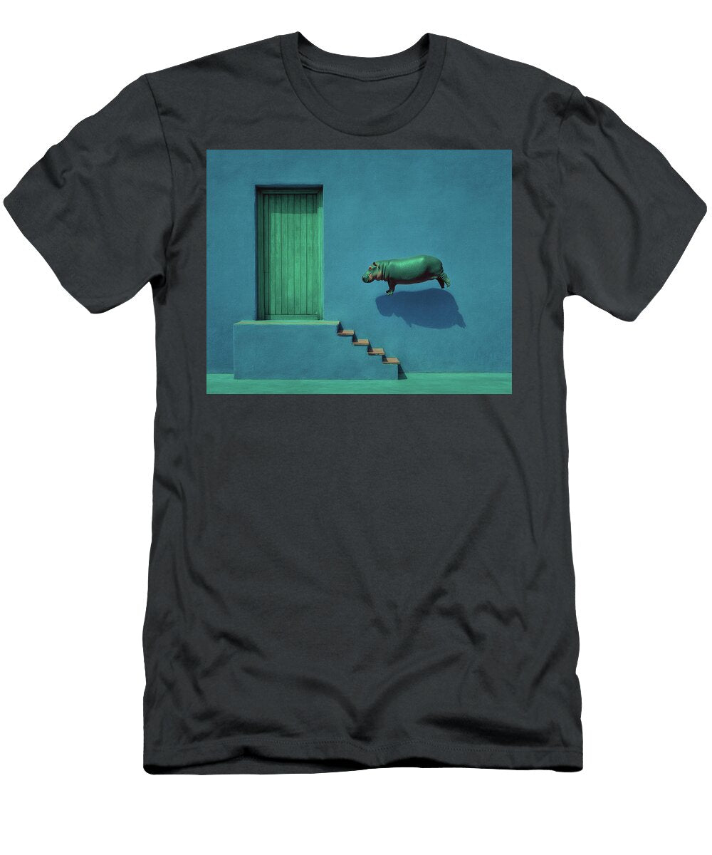 Floating Hippo and Green Door Garry Gay T-Shirt