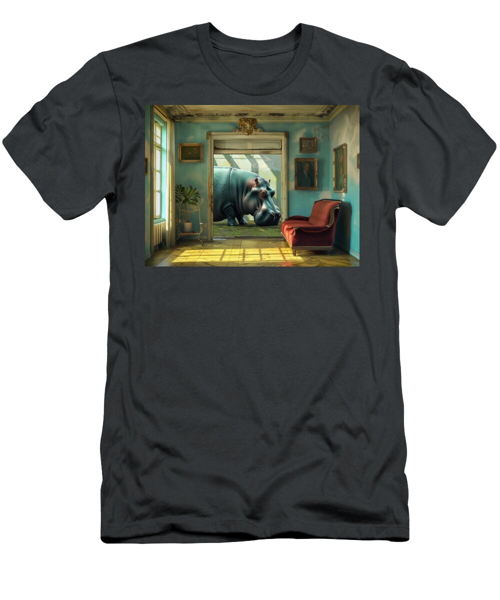 Grazing Hippopotamus Garry Gay T-Shirt