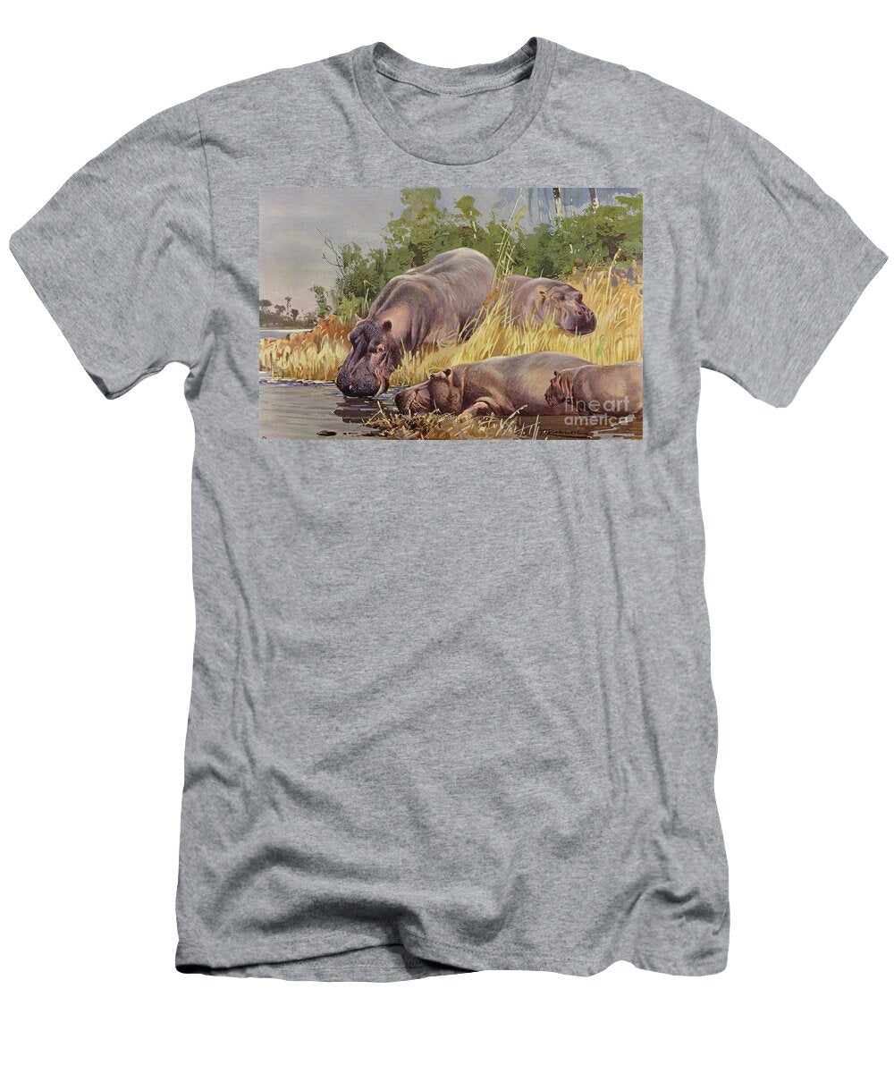 Hippopotamus By Wilhelm Kuhnert Wilhelm Kuhnert T-Shirt
