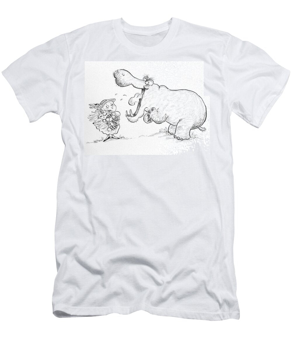 Im Not Scared of You Mr Hippo Ink Crayon on Paper Maylee Christie T-Shirt