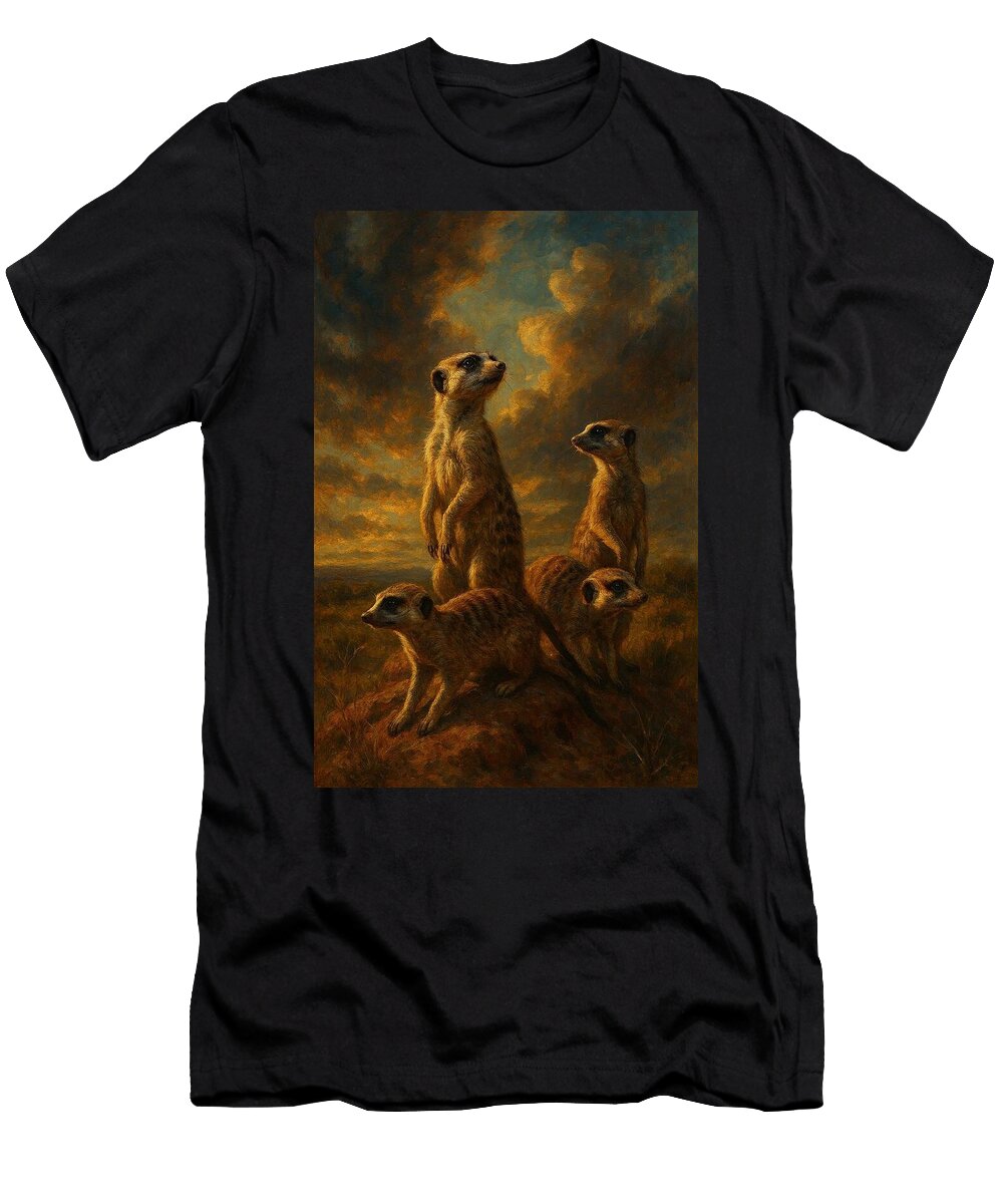 Meerkats Under Dramatic Sky James Spears T-Shirt