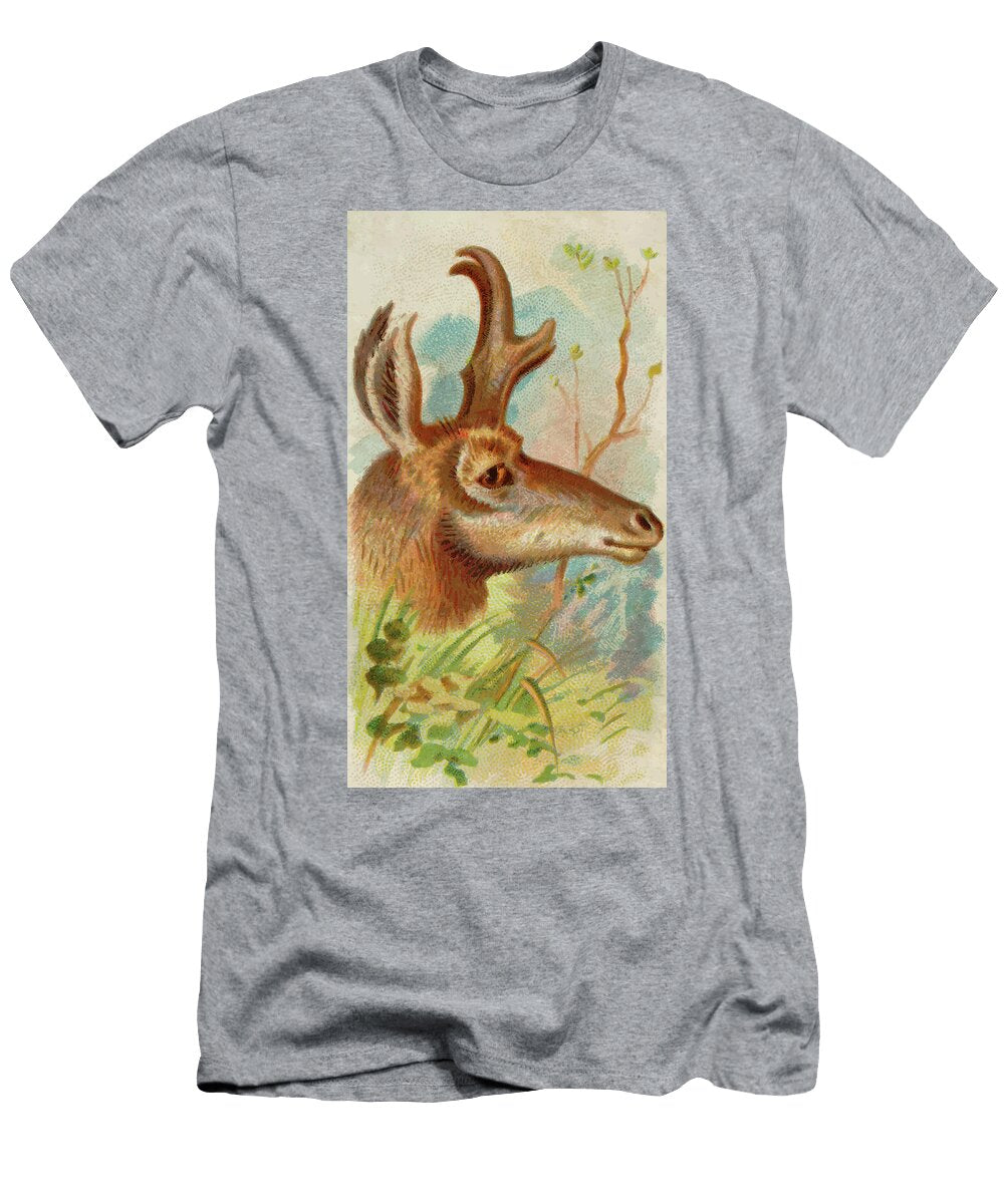 Pronghorn Antelope Vintage Animal Illustration Vintage Animal Illustrations T-Shirt
