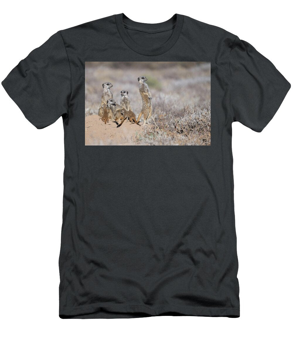 Sentinels of the Savannah Meerkat Family Lex Van Doorn T-Shirt