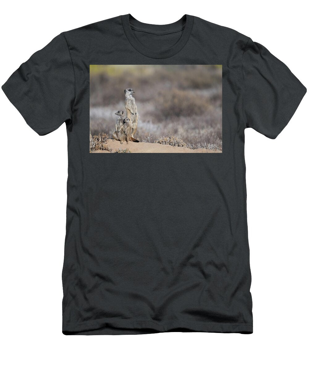 The Lookout Meerkat Family in the Vast Karoo Lex Van Doorn T-Shirt