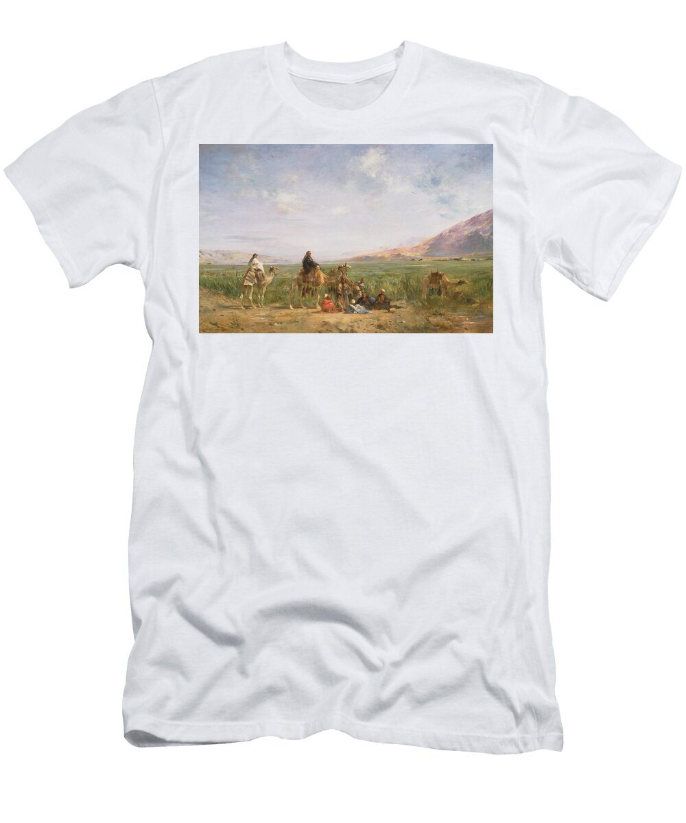 Travellers Resting At an Oasis Eugene Fromentin T-Shirt