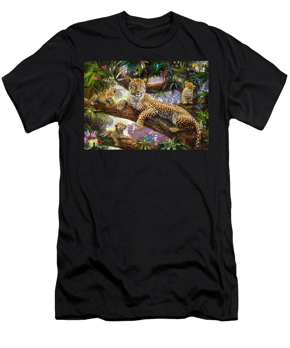 Tree Top Leopard Family Jan Patrik Krasny T-Shirt