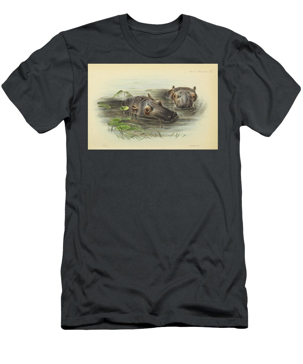 Vintage Hippopotamus Beautiful Nature Prints T-Shirt