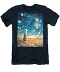 Wildlife Art Desert Animal Meerkat Standing Guard Starry Sky Elmer Powers T-Shirt